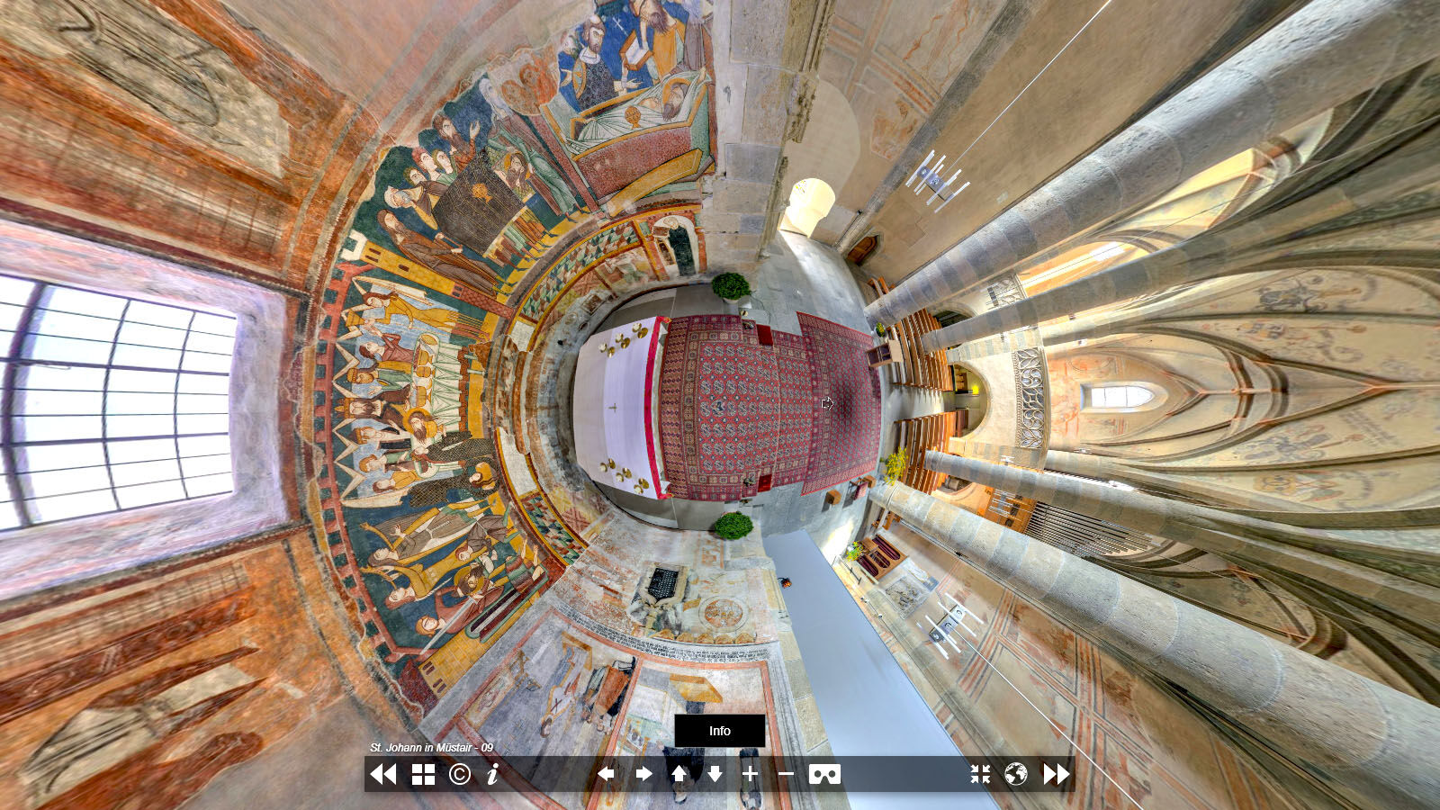 Virtual Tour of the church of the monastery of St. John in Müstair