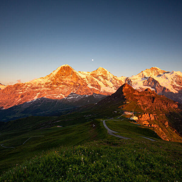 Das Dreigestirn von Eiger, Mönch und Jungfrau vom Männlichen aus gesehen