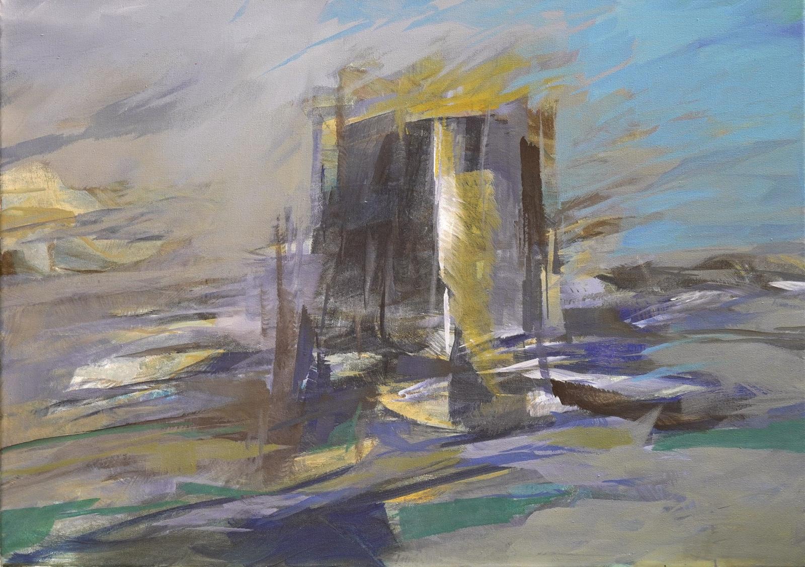Fra Roberto, Racconto 1. La torre, 2025, Öl auf Leinwand, 50 × 70 cm