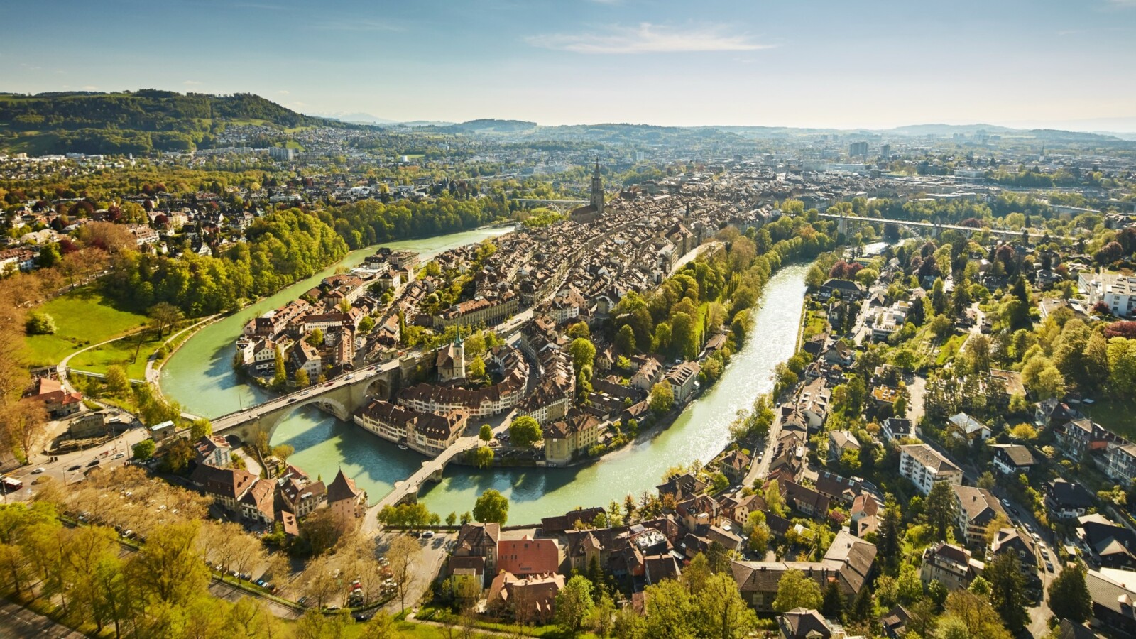 Luftaufnahme Altstadt von Bern 