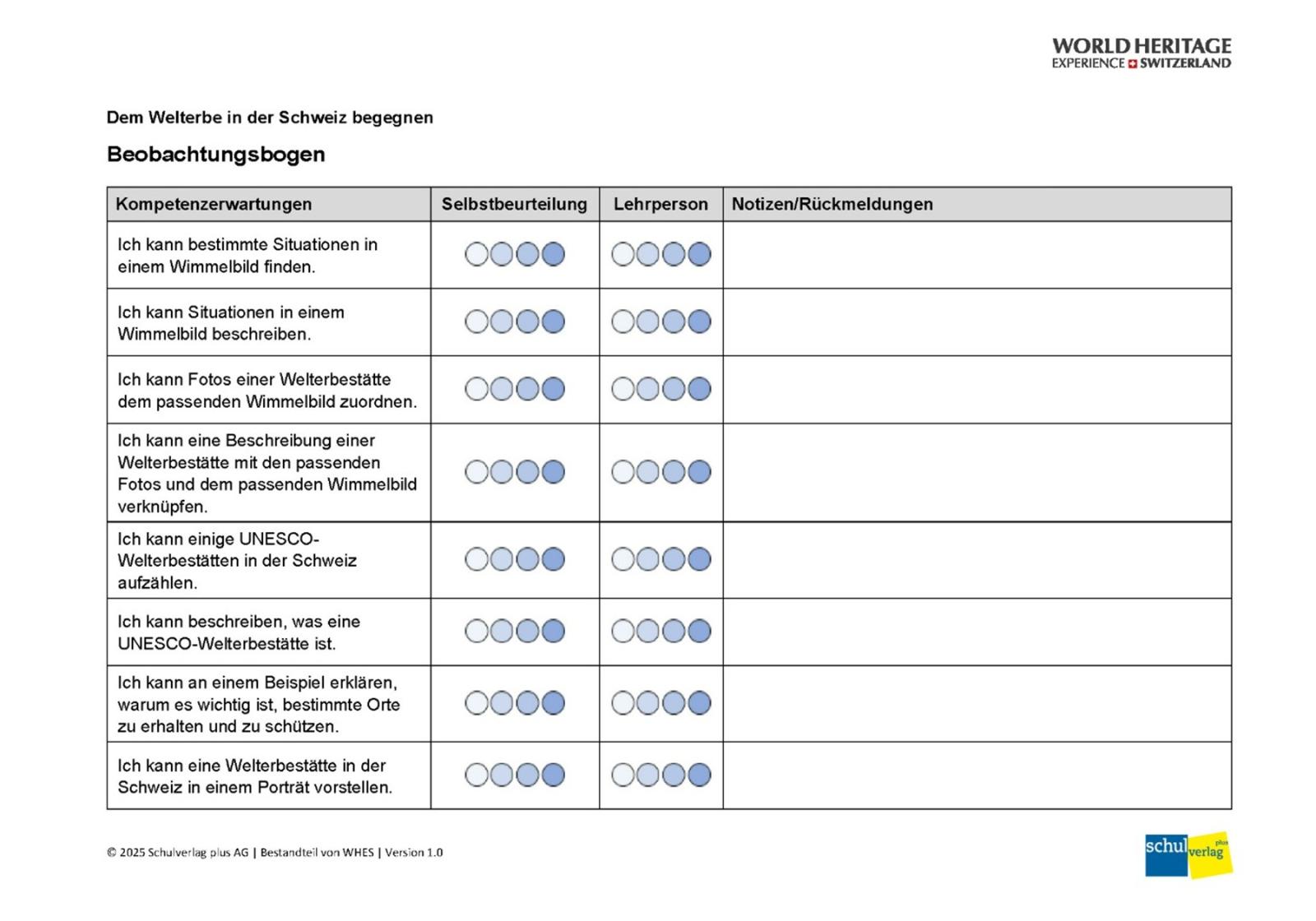 Beurteilungsbogen