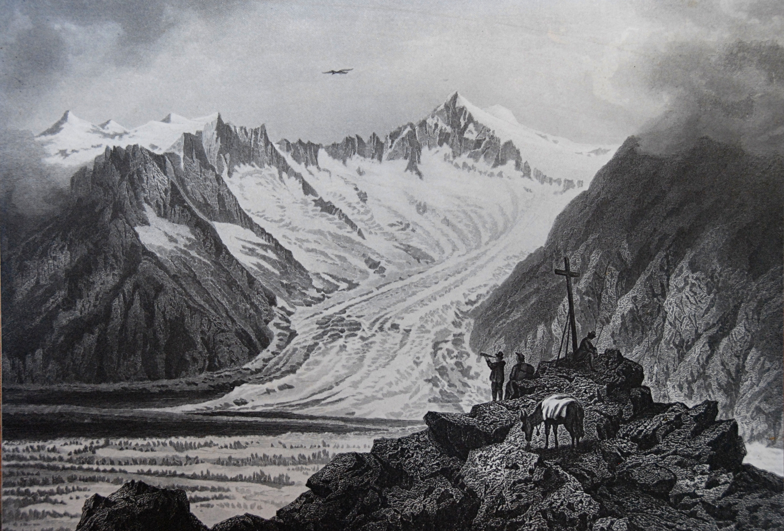 Mittel- und Grosser Aletschgletscher 1865